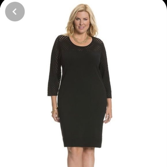 LANE BRYANT BLACK SWEATER DRESS SIZE 18/20 - Picture 2 of 6